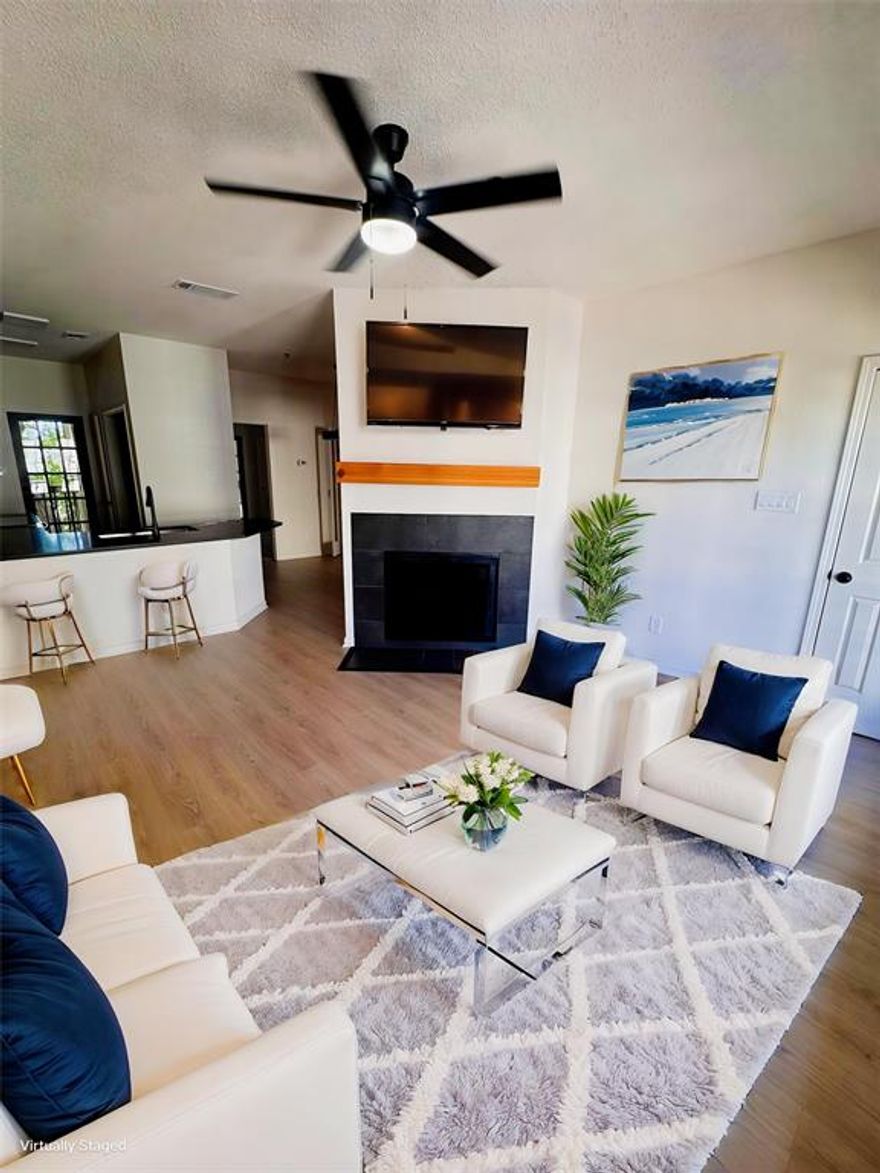 Stylish 2 Bedroom Condo in Prime Bluffview Location Updated, Spacious & Move-In Ready

Discover this beautifully updated 2 bedroom, 2-bathroom condo in one of Dallas’s most desirable neighborhoods. Located in Bluffview near Lovers Lane and Inwood, this residence offers a perfect blend of modern comfort, convenience, and unbeatable access to top dining, shopping, and entertainment. Inwood Village, Trader Joe’s, and Love Field Airport are all just minutes away.

The home features NEW HVAC, vaulted ceilings and luxury vinyl plank flooring throughout, creating a bright and cohesive living space. The spacious living area includes a wood burning fireplace with a custom cedar blocked mantle, offering both charm and warmth. The kitchen has been thoughtfully updated with black honed leathered granite countertops, new stainless steel appliances, and ample cabinetry perfect for cooking, entertaining, or working from home. All countertops throughout the unit, including those in both bathrooms, are finished in matching black honed leathered granite, creating a seamless and sophisticated look. Nice dining area with built in book shelves and glass front double door storage.

The large primary suite offers a peaceful retreat with its own private balcony and outdoor storage, a walk in closet, and an ensuite bath. The second bedroom provides versatility, ideal as a guest room, office, or additional living area. A second balcony offers extra outdoor space, and the in unit washer and dryer provide everyday convenience. 
Set within a gated community, residents enjoy access to a resort style pool, a fitness center, a clubhouse, and a dedicated pet area. 

Whether you’re looking for a comfortable home or a smart investment in a thriving location, this second-floor unit delivers thoughtful upgrades, timeless design, and walkable access to some of Dallas’s best amenities. Don’t miss the opportunity to make it yours.