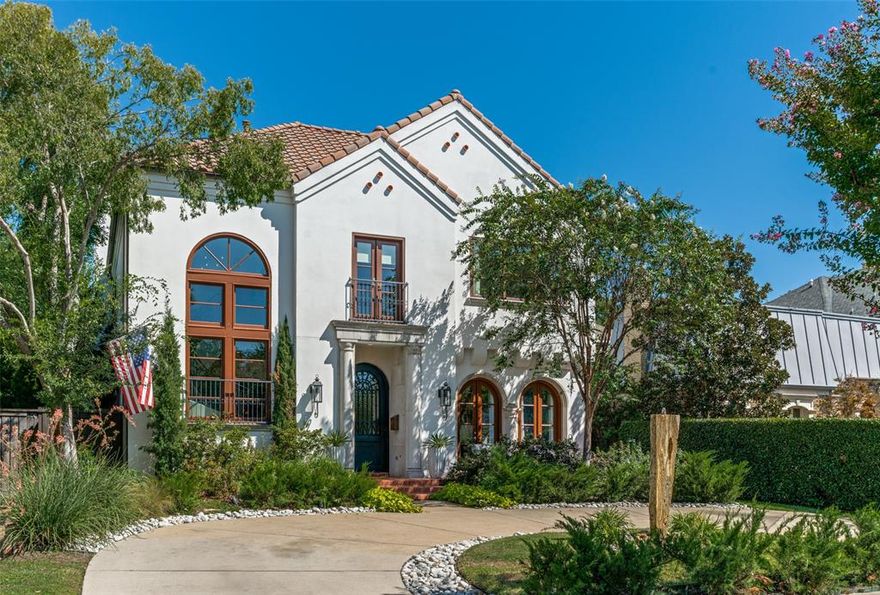 Situated BEHIND the Wall on the Parkway is this extraordinary Mediterranean home in UP. Enter into a grand foyer w beautiful wrought iron staircase. Dining room has natural light and French doors. Large living room opens to Kitchen, Breakfast rm and outdoor covered patio – great for entertaining and every day living. French doors off the living room open to the outdoor living and pool area. Kitchen provides wolf range, dual dishwashers, island sink, farm sink, Sub-Zero refrigerator, beverage refrigerator and kitchen island perfect for any chef. Two powder baths, mudroom and multiple staircases. Spacious Master bedroom has sitting area, French doors w balcony, tub and shower - large closet with a cedar closet. Four secondary bedrooms with in suite-baths. Game room or media room with full bathroom. 3rd floor includes 5th bedroom 5, full bath and closet.  Walk to Bradfield Elementary or Highland Park Village. Amazing opportunity in HPISD!