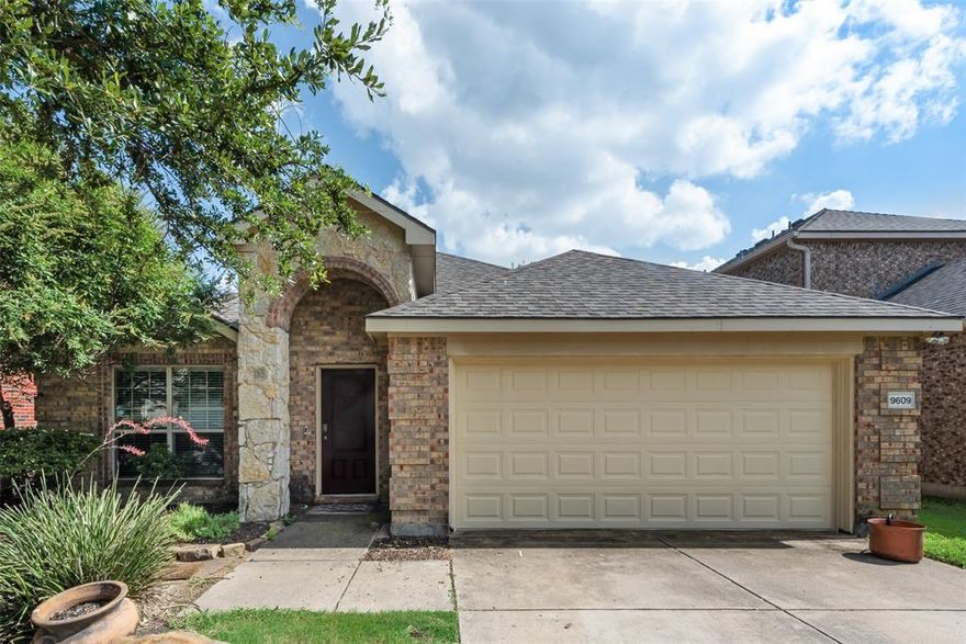 Step into this delightful north-facing 3-bedroom, 2-bathroom home nestled in the sought-after Fairways West at Westridge community, located within the top-rated Frisco ISD. From the moment you enter, you’ll appreciate the bright and open layout that seamlessly connects the living, dining, and kitchen areas—perfect for both everyday living and entertaining. The kitchen is thoughtfully designed with ample counter space, generous storage, and a central island that makes meal prep a breeze. The spacious primary suite offers a peaceful retreat with a garden tub, separate shower, and a generous walk-in closet. Two additional bedrooms are tucked away from the primary suite, providing comfort and privacy for family or guests. A dedicated home office creates a quiet space to work or study, while the formal dining room adds a touch of elegance for special gatherings. Step outside to a serene backyard that backs to lush green space—ideal for relaxing after a long day. The two-car garage offers convenience and additional storage space. Enjoy all the amenities this vibrant community has to offer, including walking trails, scenic parks, a peaceful pond, resort-style pool, playground, and access to the 18-hole Westridge Golf Course. With nearby shopping, dining, and community events, this home offers the perfect blend of comfort, location, and lifestyle.