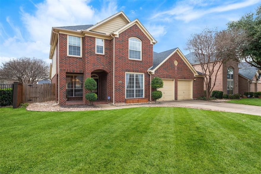 Located in the Hulen Bend community of Fort Worth, this spacious 4 bedroom, 2.5 bathroom home offers a functional layout with multiple living and dining areas. The main level features two living rooms, two dining spaces, and a flex room suitable for a home office, playroom, or study area. Large windows in the main living area provide ample natural light, and the adjoining kitchen includes stainless steel appliances, plentiful cabinet storage, and a breakfast nook. The primary suite is located downstairs has a wall of windows with now flooring and includes an ensuite bathroom with a separate shower and an oversized walk-in closet. Upstairs are three additional bedrooms, a full bathroom, and a game room offering extra space for entertainment or relaxation. The fenced backyard provides room for outdoor activities, gardening, or pets. The property is conveniently situated near the community pool and playground, offering easy access to neighborhood amenities. Additional features include a 2-car garage and an efficient layout designed to accommodate a variety of needs. This home is positioned near major roads, shopping, dining, and services in the South Fort Worth area, offering convenient access to everyday essentials.