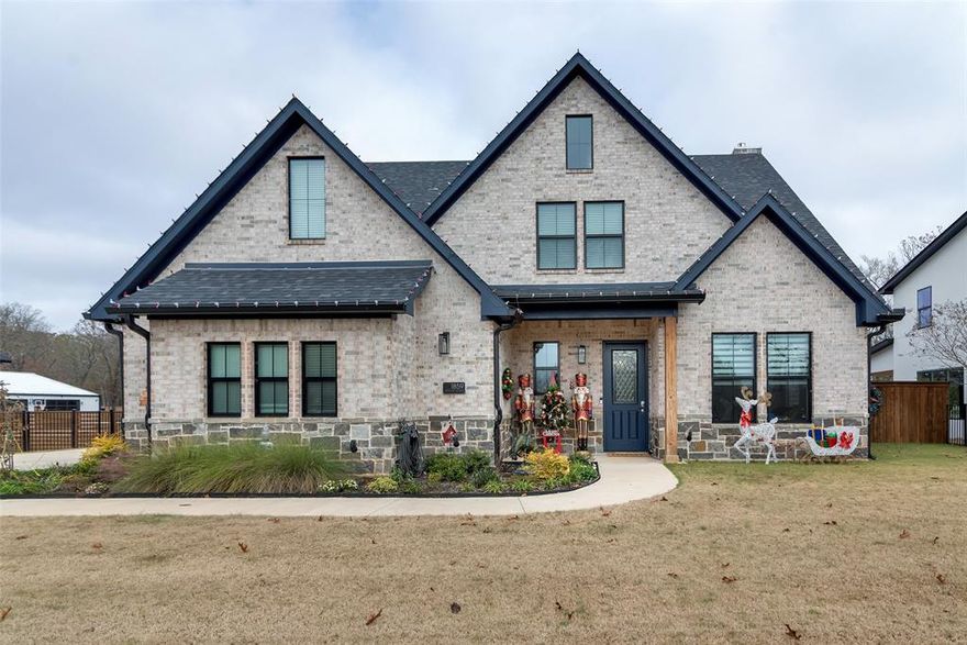 This stunning, like new home sits on and acre outside the city limits and offers privacy, open space, and a peaceful setting. A gated entrance welcomes you in and sets the tone for the private, spacious, and beautifully maintained property. With 5 bedrooms and 3 full baths, 2 of the bedrooms being on the main level, the layout provides flexibility for family, guests, home office needs, and more. You'll find custom finishes, tons of storage including an oversized garage and 2 large walk in attics. The floorpan is designed for comfortable living and the main living area flows effortlessly out to the covered back patio making this home ideal for entertaining. The primary suite is located on the first level and is generously sized with a large shower and a built in vanity in the primary bathroom, as well as a custom walk in closet. A covered back patio opens to a manicured backyard, and leads down to a private pond with its own dock and fountain offering a picturesque place to relax and enjoy evening sunsets. This home truly offers the best of both worlds with a country feel, convenience to town, and a setting that makes everyday feel like a getaway. Move in ready, beautifully maintained, this property is a rare find.