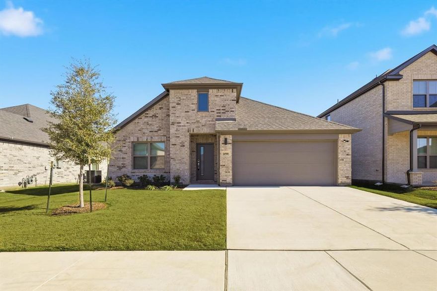 This brand-new, never-lived-in 4-bedroom, 3–full bath home is located in the highly sought-after Northwest ISD. The open floor plan offers a bright, functional layout with a modern kitchen at the center of the home. All bedrooms are well-sized, and three full bathrooms provide added convenience for both family and guests. The home comes move-in ready with a washer, dryer, and refrigerator included. A fresh start in a growing community—ready for its very first residents.