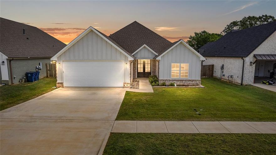 Gorgeous, like-new home located in the highly sought-after Meadows East subdivision in Bullard. This property offers the perfect balance of convenience and tranquility—just minutes from town while still providing the peaceful feel of country living. Step inside to a wide-open floor plan designed for both comfort and entertaining. The spacious kitchen is a true centerpiece, featuring a massive island, state-of-the-art appliances, and plenty of room for gathering. The large living area boasts a cozy corner fireplace, with a conveniently located powder room nearby for guests. The primary suite is generously sized and features a luxurious ensuite bathroom complete with a walk-in shower, relaxing garden tub, and an oversized walk-in closet. Additional highlights include a dedicated office space and a large utility room conveniently located just off the pathway to the two-car garage—perfect for everyday functionality. Situated within the desirable Meadows East community and zoned to Bullard ISD, this home combines modern style, thoughtful layout, and an unbeatable location. Don’t miss your opportunity to own this beautiful home in one of the area’s most desirable neighborhoods!