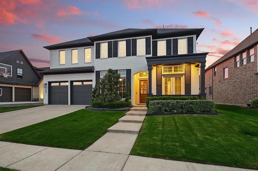 Located within a gated community in proper Argyle, this 5 bedroom, 4.5 bath residence offers over 4,300 of elevated living designed for scale, comfort, and privacy. Soaring beamed ceilings and expansive windows create striking architectural impact and abundant natural light. The open layout features a private primary retreat with spa inspired bath, guest suite, executive office, media room, and spacious game room. Designed for exceptional entertaining, the resort style backyard showcases a sparkling pool, oversized spa, and covered patio with fireplace for year round enjoyment. A 3 car garage completes this distinguished Argyle offering.