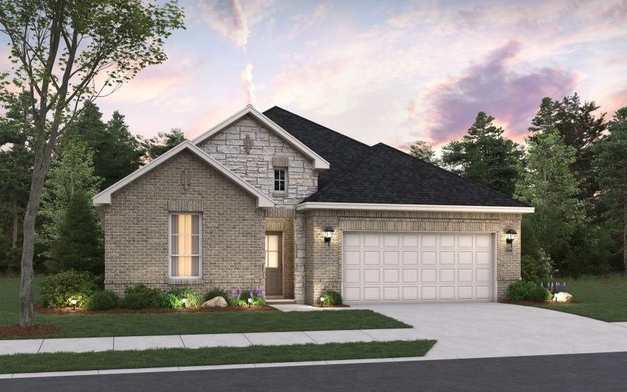 MLS# 21231772 - Built by HistoryMaker Homes - Jul 2026 completion! ~ $35,000 use your way! Get 4.99% Fixed Rates, Closing Costs, and more, for a limited time only! Discover this stunning 4-bedroom, 3-bathroom single-family residence in the desirable Country Hollow subdivision, set for completion in June 2026. Spanning 2,105 square feet, this traditional home features an open floorplan that seamlessly connects the living and dining areas, perfect for entertaining. Enjoy modern amenities including a kitchen island, double vanity, and walk-in closets, all enhanced by decorative lighting and high-speed internet availability.  The inviting living area boasts an electric fireplace, while the covered patio offers outdoor relaxation. With a two-car garage and a convenient pantry, this home is designed for comfort and practicality. Located within the Aledo ISD, with Patricia Dean Boswell McCall Elementary, McAnally Middle, and Aledo High School nearby, this residence combines modern living with excellent educational opportunities. Don’t miss the chance to make this your dream home!