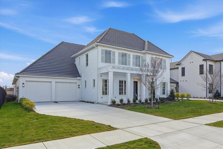 Gorgeous stunner...Traditional with a contemporary twist, high ceilings, tons of natural light in one of a kind Montrachet. Gated privacy with the most stunning views to the south from your back entertainment area. Huge yard with plenty of room for a pool and play area in beautiful surroundings. Soaring 12 foot ceilings in main living and vaulted to around 14' in the upstairs playroom make this live larger than its 4145 square feet.  From your living room, dining room, owner's suite and back porch, enjoy the perfect spot to catch up with family and friends, enjoy a beverage of choice, and simply relax in the most serene and natural setting available in this part of Montrachet. With owner's and a secondary bedroom suite on the main level, choices of how spaces are used abound.  Use one as an office, one as a formal dining and still have a flex space for a downstairs playroom or secondary dining area.  The choices are endless.  A bar connects the kitchen and dining spaces with formal spaces complete with a wine refrigerator, custom cabinetry and a sink option.  Top of the line built in appliances and a gas range with commercial venting make the chef's kitchen a truly special place to prepare meals or get ready for a party.  Upstairs, all bedrooms have their own private ensuite, and a sitting room for computer use or tv for kids keeps everything out in the open.  In addition, a huge game room with an extended play area will be the perfect spot to host your Super Bowl party, complete with a dry bar and entertainment area for snacks and buffet set ups during the big game.  This is a must see if you wish to live the Montrachet lifestyle close to area private schools, great shopping at Clearfork, and a quick commute to downtown Fort Worth. Community amenities include a pool, pickleball courts, parks, walking trails and more, all inside a safely gated perimeter.  Call for a private showing of this beautiful, classically styled home in W Fort Worth. It is simply beautiful!