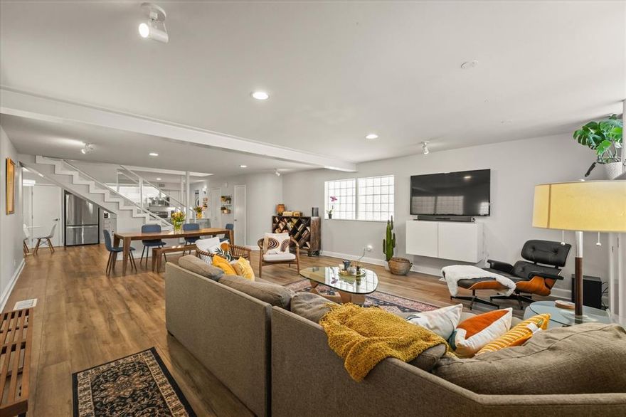 Modern Architectural Gem in the Heart of Dallas! Designed by the late AIA award-winning architect Ron Wommack, this stunning two-story condo blends modern elegance with exceptional functionality. Ideally located just steps from the Katy Trail, Cole Park, and the vibrant shops and restaurants of Knox-Henderson, this residence places you in the center of it all. Boasting a rare triple-primary layout, the open-concept floorplan is drenched in natural light and designed for both comfort and style. The expansive living and dining area is perfect for entertaining, highlighted by striking painted steel beams and gallery-style lighting. The gourmet kitchen features Quartz marble countertops, a generous breakfast bar, and a sleek design that flows seamlessly into the main living space. Just off the kitchen, a dramatic glass staircase and a chic half bath with mosaic marble flooring add architectural flair. Each bedroom is generously sized with its own en-suite bath and walk-in closet—an ideal setup for roommates or leasing scenarios. Enjoy the convenience of two assigned parking spaces just steps from your door, along with access to a beautifully landscaped community courtyard complete with a grill for outdoor gatherings.