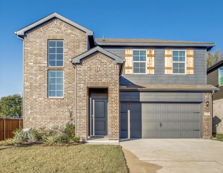 Be the first to hold the keys to this brand new, classic two-story brick home, ideally situated on a quiet and family-friendly neighborhood. The open-concept floor plan is designed for modern living and seamless entertaining—perfect for the family, friends and pets. Step inside to discover beautiful luxury planked vinyl hardwood floors and an abundance of natural light that highlights the spacious living areas. The heart of the home is the gourmet chef's kitchen, featuring stainless steel appliances, elegant granite countertops, custom cabinetry, and a large central island perfect for casual dining or hosting gatherings. The main floor primary suite offers a private, relaxing retreat with a spa-like en-suite bathroom and a spacious walk-in closet. The first floor also boasts conveniences like a dedicated utility room complete with side-by-side Whirlpool washer and dryer, and a half bath. Upstairs, three additional bedrooms and a full bath provide ample space for family or guests. A versatile loft or game room adds valuable flexible living space and is the perfect retreat for the kids. Seamlessly blending indoor and outdoor living, a private, fenced-in backyard with a covered patio awaits- the ideal setting for summer barbecues, late night star gazing and outdoor relaxation. This home is truly move-in ready. Enjoy the convenience of being just minutes from top-rated schools, local shops, and restaurants.