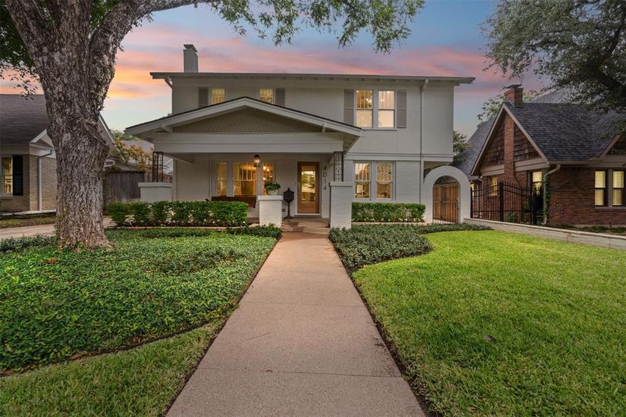 Short Term Lease Available! Welcome to 4014 Modlin Avenue, an exceptional residence located in Fort Worth’s highly desirable North Hi Mount neighborhood, north of the bricks. Originally built in 1924 and thoughtfully updated, this 3,084 sq. ft. home combines timeless architectural character with sophisticated modern style. Featuring 4 bedrooms and 3 full bathrooms, every detail has been carefully curated to offer both elegance and comfort.

The home has undergone extensive updates. The completely remodeled primary suite is a true retreat, showcasing an elegant spa-inspired bathroom with custom cabinetry, an oversized dual shower, and a freestanding vessel tub. The suite also includes a walk-in closet outfitted with California Closets and the convenience of an additional washer and dryer hookup.

The chef’s kitchen impresses with brand-new cabinetry, premium quartzite countertops, and high-end stainless steel appliances, perfectly blending function and style. On the first floor, you’ll find two generously sized bedrooms with updated paint and finishes, along with a fully remodeled guest bathroom featuring new tile and custom cabinetry.

Designed for entertaining, the expansive family room is anchored by a cozy fireplace and complemented by a stylish new bar area. Upon entry, you are greeted by beautifully refinished hardwood flooring that flows seamlessly through the formal sitting room and into the elegant dining room, creating a warm and inviting atmosphere.

Step outside to your private backyard oasis, complete with new turf, an outdoor television area, and a stunning stone fireplace—ideal for relaxing evenings or weekend gatherings. All of this is just minutes from Fort Worth’s premier attractions, including Rivercrest Country Club, the Cultural District, world-class museums, and Downtown Fort Worth.

4014 Modlin Avenue is a rare blend of historic charm and modern luxury—truly a home not to be missed. 3 and 6 month lease available