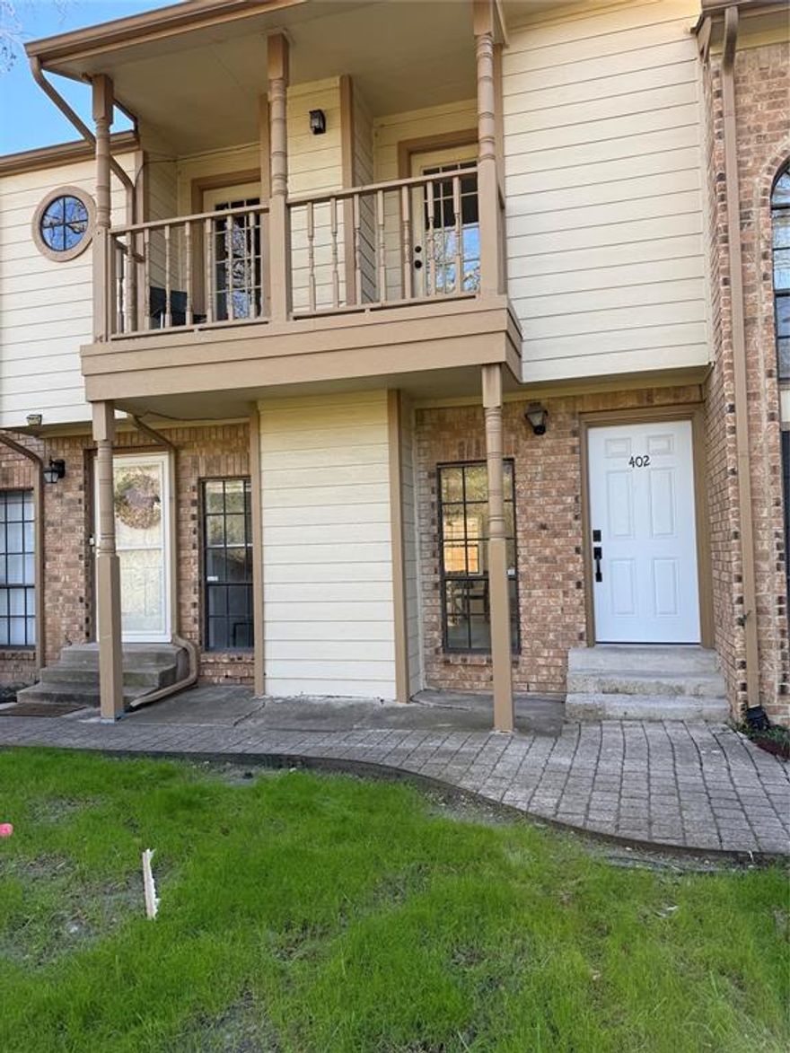 Enjoy peaceful creek views from the private second-floor balcony of this move-in-ready,  2 bedroom, 1.5 bath condo located in a gated community and zoned to Richardson schools. Thoughtfully updated throughout, the condo features an updated kitchen with new cabinetry, quartz countertops, and stainless steel appliances, along with waterproof vinyl plank flooring. Both bathrooms have updated lighting and fans. Community amenities include a swimming pool, dog park, and gated access. Ideally located near I-635 with convenient access to shopping, dining, and entertainment perfect for comfortable everyday living.