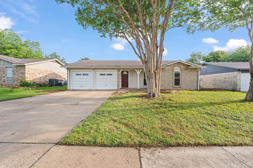 Welcome home to this charming starter home that offers comfort, convenience, and plenty of potential! Featuring a practical and inviting layout, this home provides functional living spaces that are ready for you to make your own. Fresh interior paint throughout the walls and ceilings creates a clean, bright atmosphere, while brand-new carpet in the primary bedroom and one secondary bedroom adds an extra touch of coziness. Step outside to enjoy the spacious backyard perfect for entertaining guests, letting pets play, starting a garden, or unwinding after a busy day. With plenty of room to customize, the outdoor space offers endless possibilities for everyday enjoyment. Ideally situated near local schools, shopping, dining, and entertainment, this home also provides quick access to major highways, making commuting throughout the DFW metroplex simple and convenient. Whether you’re purchasing your first home or looking for an affordable property with great potential, this home is a fantastic opportunity!