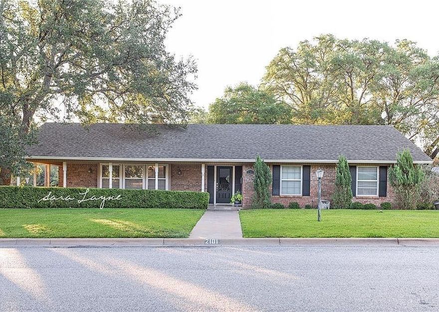 Excellent brick home on the corner bursting with tasteful curb appeal, modern updates, and backyard living poised for enjoyment! This 2,083 sq. ft home offers a generous living area opening into a beautifully done kitchen with granite counters, pull out drawers, coffee area with wine fridge. Dining room with wood burning fireplace and french doors onto the covered patio with fireplace! 3 beds, 2 baths ready for any family to move right in! Side entry garage is aided with 2 separate storage closets! Sprinkler system and perfect yard perched right on the corner on a wonderful street!