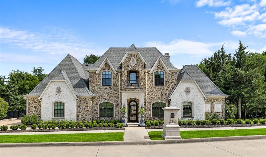 Nestled in the highly sought-after Heath Crossing community, this exquisite home sits on a oversized 0.656-acre lot. Thoughtfully designed with unique details, this home showcases statement light fixtures, hand-scraped hardwood floors, and an inviting open layout that seamlessly connects the main living areas. The heart of the home is the gourmet kitchen, designed to impress with stainless steel appliances, a WOLF 6-burner gas range, ample cabinetry, and a spacious walk-in pantry—perfect for those who love to cook and entertain. The primary suite is a private retreat, offering abundant natural light and serene backyard views. Step into the spa-inspired primary bath, featuring a grand stand-alone soaking tub, an oversized walk-in shower, and an impressive walk-in closet. Upstairs, you'll find a versatile secondary living space that provides additional room to relax, along with a dedicated media room—ideal for movie nights. A corner room, currently used as a gym, adds even more flexibility to suit your lifestyle. Step outside and experience your private backyard oasis, designed for both relaxation and entertaining. Enjoy the shade of the covered patio, take a refreshing dip in the sparkling pool, or gather around the fire pit for cozy evenings under the stars. The gorgeous stocked pond adds a serene, picturesque backdrop, making this outdoor space feel like a true retreat. Whether you're savoring a quiet morning by the water or hosting lively gatherings, this backyard is the ultimate escape. Located just minutes from Lake Ray Hubbard and only 30 minutes from Downtown Dallas, this home offers the perfect blend of peaceful luxury and city convenience. Don’t miss the opportunity to make this extraordinary property your own!