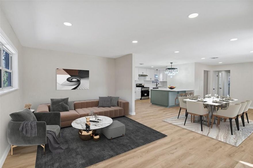 Thoughtfully and fully renovated in 2026, this 4-bedroom, 2-bathroom, 2,060-square-foot home blends classic character with modern, new-construction-quality upgrades on an oversized ~0.25-acre corner lot.

The flexible layout reflects intentional expansions, including a converted garage living area and a spacious private primary suite addition. Inside, the top-to-bottom renovation showcases fresh interior paint, white oak luxury vinyl plank flooring in the main living areas, new carpet in bedrooms, solid-core modern shaker doors, recessed lighting, updated electrical with a new breaker box, and designer fixtures throughout. Major system upgrades include a tankless water heater, roof, gutters, and leaf guards replaced in 2021, plus foundation repair completed December 2025 with a lifetime transferable warranty. The oversized primary suite includes an attached bonus room perfect for a nursery, office, gym, or sitting area.

The fully rebuilt kitchen was taken down to the studs and features custom soft-close cabinetry, quartz countertops, brand-new appliances with warranty including a gas range and refrigerator, double ovens, a striking two-tone island, and an open flow ideal for entertaining. The expansive living area is anchored by a dramatic white-painted brick fireplace and enhanced by large picture windows that flood the space with natural light. A built-in window bench adds both charm and functionality. Outdoors, enjoy a generous backyard with a powered shed ideal for a workshop or studio, along with a fence lined with Japanese Wisteria that blooms beautifully each spring. 

This home is refreshed and move-in ready, offering modern comfort, efficiency, and style designed to be enjoyed for years to come.