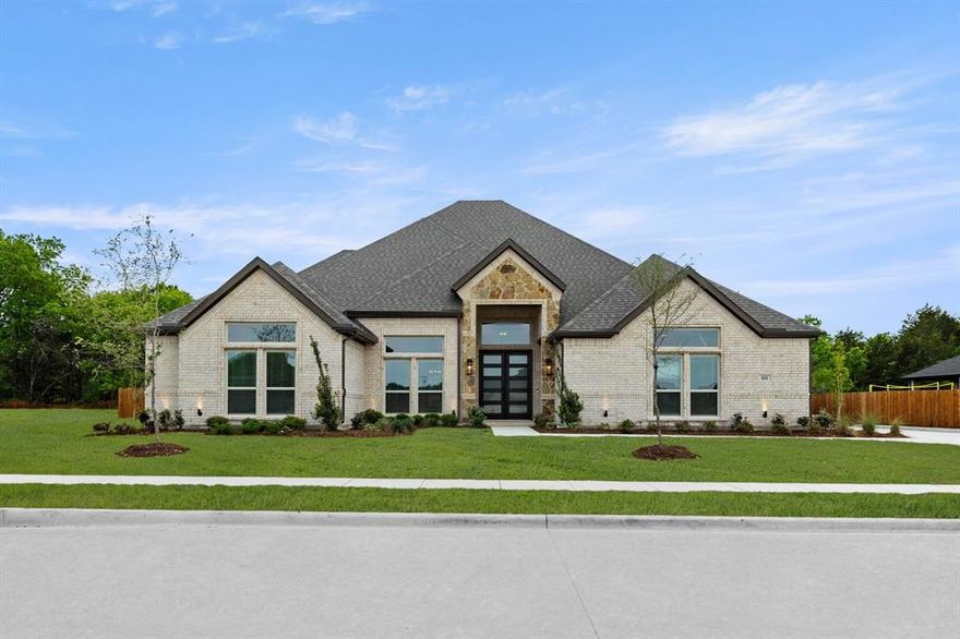 MLS# 21217020 - Built by First Texas Homes - Ready Now! ~ Discover this stunning 1.5-story home offering 4 spacious bedrooms, 3 full bathrooms, 2 half bathrooms, and a 3-car side-entry garage. With 4,222 sq ft, this home features a media room, game room, and private study. The gourmet kitchen boasts built-in stainless steel appliances, double ovens, two pantries, a California island, and Maestro Quartz countertops. Relax in the primary bath with Maestro Marble tops and a freestanding tub. Enjoy a covered patio, linear fireplace, and included blinds. Schedule your tour today!