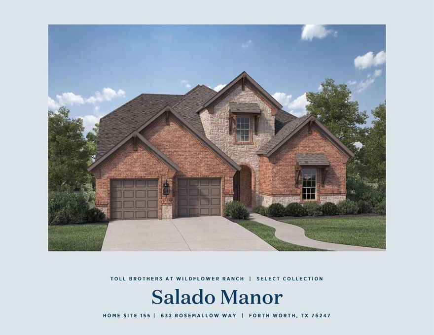 MLS# 21260638 - Built by Toll Brothers - Aug 2026 completion! ~ The Salado's inviting porch and extended foyer with tray ceiling reveal the expansive great room and casual dining area, with views to the desirable covered patio beyond. The well-appointed kitchen is complete with a large center island with breakfast bar, plenty of counter and cabinet space, and huge walk-in pantry. The serene primary bedroom suite is highlighted by a graceful tray ceiling, gigantic walk-in closet, and deluxe primary bath with dual vanities, large soaking tub, luxe shower, linen storage, and private water closet. Central to a generous loft, secondary bedrooms feature sizable closets and shared hall bath with dual separate vanity areas. Additional highlights include a bedroom suite with closet and private bath off the foyer, spacious office, convenient powder room and everyday entry, centrally located laundry, and additional storage. Disclaimer: Photos are images only and should not be relied upon to confirm applicable features.