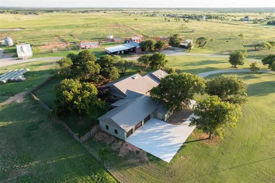 The Over Forty Ranch is a premier 160 acre equestrian and cattle property located just 4 miles south of Wichita Falls. Designed and operated as a large-scale horse breeding and training facility and is fully equipped for both equestrian and cattle operations. The 4,000 sq. ft. main home completely remodeled and features two master suites with walk-in closets, spray foam insulation, two living areas including one with a custom bar and icemaker, a spacious kitchen with walk-in pantry and three ovens, a brick gas fireplace, and a heated and air conditioned dog room. Three covered parking spaces, an insulated garage with three oversized bays for dually pickups, and additional storage above. Guest house and office include a one-bedroom, one-bath guest house, a three-bedroom, two-bath guest house, and a separate office with kitchenette and full bath, along with additional covered parking. Equestrian facilities include a 125 x 125 covered arena with insulated roof, 16 stalls, a vet room, wash rack with breeding stocks, an efficiency apartment, two tack rooms, and automatic waterers in the barn and pastures. Fencing consists of horse-friendly V-mesh wire and pipe, and shelters are located in the pastures. Infrastructure includes barns for hay, tools, and equipment, bulk grain silos, overhead feed bins, and oversized covered parking for trailers and ranch equipment. Cattle facilities are designed for efficient handling with pipe pens, a hydraulic squeeze chute, tub, and loading chute. The land consists of 160 acres cross-fenced into eight pastures planted in Coastal Bermuda and other improved grasses, with five stock ponds and a city water meter supplying ranch with water. Beyond its equestrian and cattle functionality, the ranch offers excellent development potential, with highway frontage between FM 1954 and Parker Road suitable for subdivision into home sites. This property represents a rare combination of legacy, lifestyle, and investment opportunity near Wichita Falls.