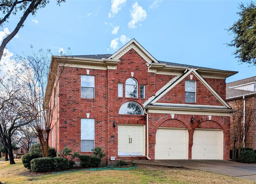 Updated two story home minutes from DFW Airport. Newer roof, windows, AC. Wood and tile flooring throughout. NO CARPET. Tons of custom millwork features throughout. Kitchen includes granite countertops and subway tile backsplash. All baths have updated tile flooring. Two living areas, perfect for entertaining or working from home. Formal dining opens to formal living. All public spaces down with half bath, all bedrooms upstairs. Primary suite has balcony and updated en-suite bath. 3-minute walk from DART station, and 10-minute ride (2 stops) to DFW Airport. Perfect location for commuters. Neighborhood has direct access to Thomas Jefferson Park through private gate. Rent includes year-round lawn care.