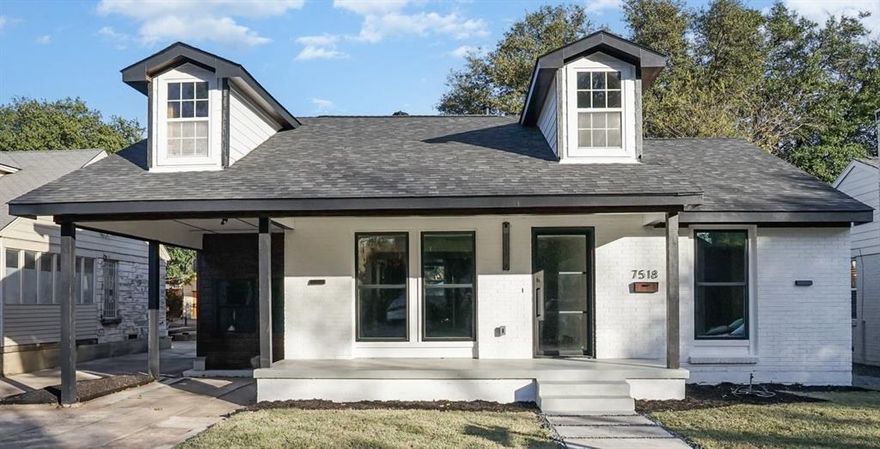 Fully remodeled 1948 home completed in 2025, offering modern luxury, new updated systems, and timeless design in Lovers Lane Heights Subdivision. Located in one of Dallas’ most desirable neighborhoods, this residence blends classic elegance with modern design. The main residence features 4 bedrooms, 3 full bathrooms, open-concept living areas, wide vinyl plank floors, abundant natural light, and a sleek electric fireplace. The designer kitchen offers custom cabinets, quartz waterfall island, stainless steel appliances, and a breakfast nook, with a separate dining room for added flexibility and entertaining. A private backyard with a 2 Car Detached Garage, and an additional bonus room and half bath off of the garage, creates a flexible space for a home office, fitness room, creative studio, or guest suite. This home is perfect for both family living and investment. To allow buyers to personalize the home, the seller is offering a $10,000 credit for custom closets from Closets by Design, applicable to all closets, the walk-in pantry, and a custom mudroom bench and shelving system. Additional highlights include a dedicated laundry room, upgraded windows, and a redesigned exterior with fresh landscaping and a welcoming front porch. Outdoor space provides room to relax or entertain, while the location offers convenient access to Love Field Airport, shopping, dining, and entertainment. Fully updated, flexible in design, and positioned to appeal to both owner-occupants and long-term investors, this home delivers quality, functionality, location, and long-term value.