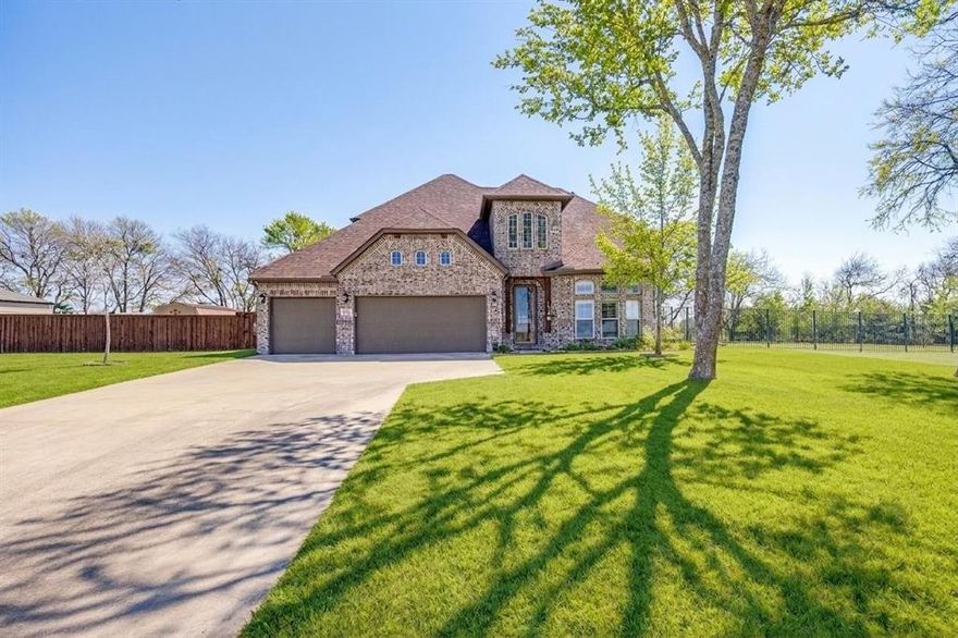 Perched atop a scenic hill, this location combines quiet mornings, sweeping views, and everyday comfort. Set on a 1 acre lot, this beautifully maintained 4 bedroom, 3 bath home offers a highly desirable open floor plan filled with natural light. The updated kitchen flows effortlessly into the main living areas, highlighted by real hardwood floors, while new carpet in the bedrooms makes this home truly move in-ready. The spacious screened in porch, where peaceful, tree-lined views create a true sense of escape, is perfect for morning coffee or unwinding at sunset. The property also features a 3 car garage and a storage shed with electricity. Major upgrades bring both value and peace of mind, including a 2.5 yr old Class 3 impact resistant roof, over $130,000 in updates, new water heaters, and a new downstairs HVAC system. A full sprinkler system adds convenience and helps maintain the beautifully kept grounds. Located in the sought-after Trails of Blue Ridge master-planned community, residents enjoy exclusive access to over 132 acres of nature preserve, including hiking and biking trails, off road paths, camping areas, and a stocked fishing pond just across the street, offering a rare blend of privacy, outdoor adventure, and everyday convenience. All of this with easy access to the DFW metroplex, giving you the best of peaceful country living without sacrificing proximity to the city.