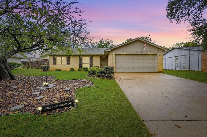 Located at the end of a quiet street, in a quiet neighborhood you will find this well updated and maintained home. Upon entering you will find a  very large living room that flows nicely into the kitchen . The eat in kitchen has been completed  with granite countertops and stainless steel appliances.  The primary and the secondary bedrooms all have large windows, offering plenty of natural light and large closets. Both bathrooms have been updated as well. The  large backyard is ready for you to landscape and design,  creating your own oasis. 
Refrigerator and washer and dryer will transfer with the property.   

SELLER IS OFFERING $2500 IN CONCESSIONS WITH ACCEPTABLE OFFER 

Located near I20, Us Hwy 287 and 820 for ease of commute throughout the metroplex.