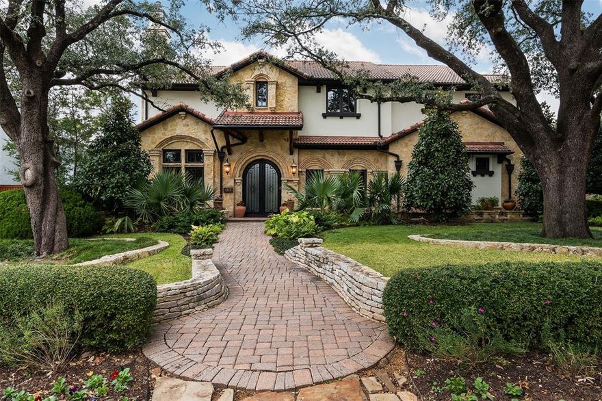 Stunningly updated Spanish manor in coveted Manchester Estates of Old Preston Hollow. High ceilings and light walls combine with wood beams and stone to achieve perfect balance of warmth and space. Fully remodeled kitchen boasts two-story ceilings, Wolf and Subzero appliances and oversized dining area. Formal living, private office and upstairs gym or study offer plenty of options for working from home. Expansive formal dining and upstairs game and media rooms are an entertainer's dream. Low-maintenance, Harold Leidner-designed backyard features covered patio, fire circle and room for a pool.Other 2021 updates include: all new bathrooms, hardwood floors, carpet, tile, light fixtures, interior and exterior paint