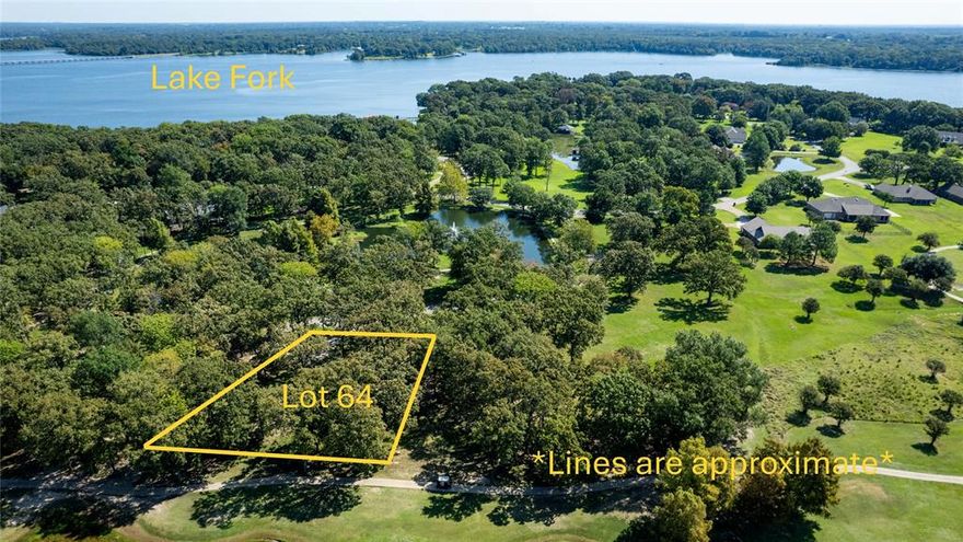 Live the Lake Fork Golf Course Lifestyle! Welcome to Lake Fork Golf Course Estates, a peaceful gated community offering golf course living at its finest. Lot 64 backs up to the picturesque Par 3, Hole #2, with scattered mature trees and a private pond view from the front. Enjoy the tranquility of this well-maintained, deed-restricted neighborhood, complete with a private boat ramp for easy Lake Fork access—perfect for fishing, boating, and lakeside relaxation. Build your custom dream home or weekend retreat in this serene golf course setting where golf, lake life, and nature come together. Don’t miss your chance to own a piece of Lake Fork Golf Course Estates—where every day feels like a getaway.