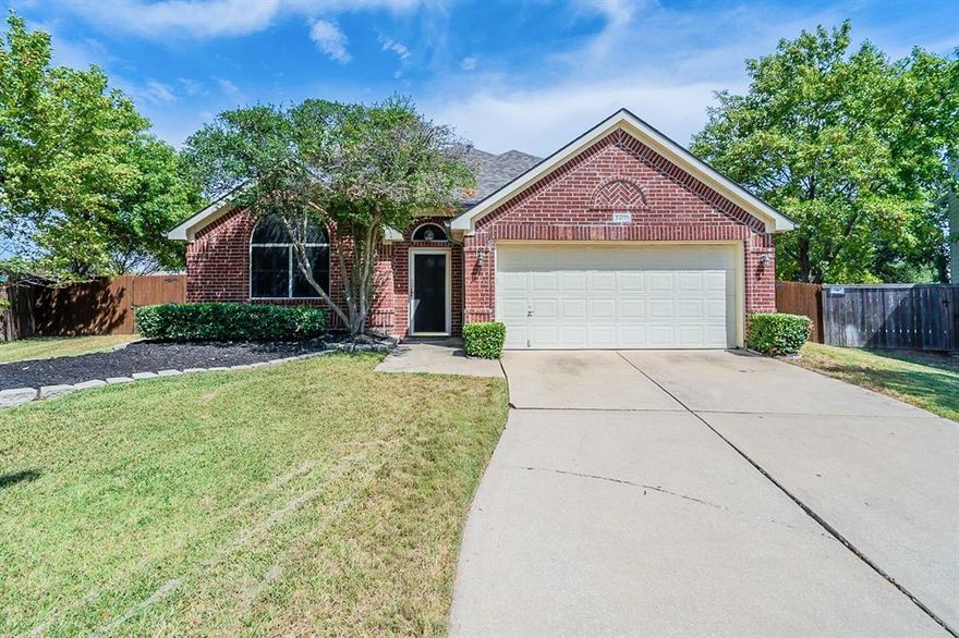 Beautiful single-story home in an immaculate mature neighborhood! Wonderful floor plan that is light and bright with great wall space featuring fresh paint! As you walk in you are greeted by the formal dining living combo. In the center of the house you have the kitchen featuring granite counter tops, stainless steel appliances, backsplash, great counter space, and a large breakfast nook. 2nd living room is open to the kitchen and has a gas starting fireplace, and a wall of windows looking out to the spacious backyard and covered patio, perfect for enjoying cooler nights. The backyard also has a storage shed. The owners ensuite is separate from the secondary bedrooms creating a private retreat. Secondary bedrooms are good size with nice closet space. Home comes with washer and dryer.