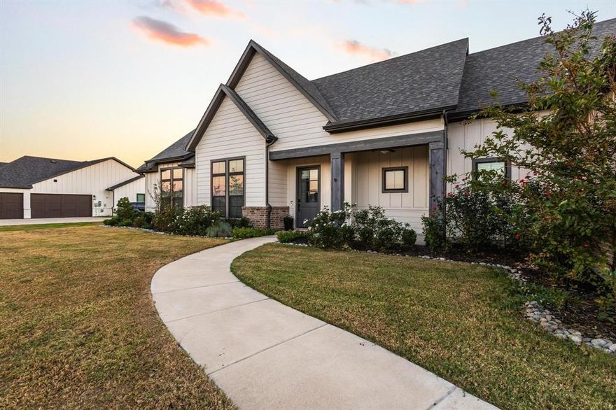 Built in 2022, this stunning modern farmhouse blends timeless design with everyday comfort. Inside, you’ll find 3 spacious bedrooms, 2.5 baths, an office, and a game room—plenty of space for work, play, and relaxation.

The open-concept living area welcomes you with natural light and a cozy fireplace. Durable wood-look flooring runs through the main areas, while soft carpeting in bedrooms adds warmth. The luxury primary suite feels like a private retreat with its spa-style bath, and a large laundry room with sink adds everyday convenience.

Step outside to a generous fenced backyard—perfect for entertaining, play, or simply enjoying a peaceful evening under the Texas sky. Premium 1 acre lot with generous treeline at back adds a layer of privacy.

Located in the prestigious Chapel Creek Farms community, this home offers a unique blend of upscale amenities and country charm. Enjoy walking trails, an athletic field with bleachers, a covered pavilion and gathering lawn, and golf-cart-friendly streets for effortless neighborhood connection. The community also features concrete roads, gigabit fiber internet, mature trees, and one-acre homesites for added privacy and space.

Perfectly positioned between small-town serenity and easy highway access to McKinney, Celina, and Sherman, Chapel Creek Farms delivers the best of both worlds—luxury, nature, and convenience.

Enjoy added savings—Seller will contribute up to $10,000 toward buyer’s closing costs with an acceptable offer.

Don’t miss your chance to own a beautifully designed, move-in-ready home that truly offers modern farmhouse living at its finest. Schedule your tour today!