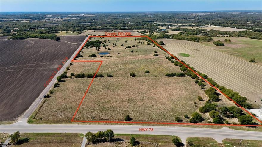 PRIME INVESTMENT OPPORTUNITY with incredible location! 45 acres of undeveloped land less than one mile south of Highway 121, minutes to Anna, Melissa and McKinney. Situated in a growth corridor with over 3,700 feet of road frontage on Highway 78, County Road 579 and County Road 936. Property is ready for development, or could be held for long term investment. Ag exemption currently in place.