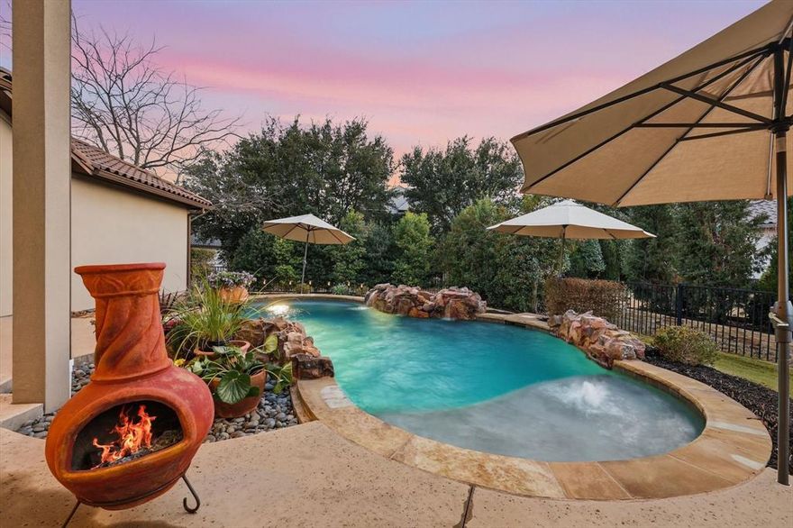 ONE OF A KIND. North Facing, Show-Stopping ONE STORY. Exceptionally Rare Opportunity in Craig Ranch. Large Single Story Homes of this Caliber Seldom Come to Market. Just Doors From TPC CRAIG RANCH, Home of THE CJ CUP BYRON NELSON PGA Tour Event. Offering a PREMIER GOLF LIFESTYLE. Designed to Live Large & Entertain Beautifully. Positioned at the Four Corners of FRISCO, MCKINNEY, ALLEN, & PLANO, Near HUB 121. PRIME LOCATION. CLOSE TO EVERYTHING. Surrounded By Luxury Million Dollar Homes! 

3529 SF One Story Delivers a Wide Footprint, Not the Narrow Bowling-Alley Layout Seen in Many Homes. 3-4 Bedrooms, Flex Rm, Study, Formal Dining, Breakfast Area, & Dramatic Wine Rm or Coffee Bar with Custom Iron Door. WOOD BEAMS. WOOD FLOORS. SOLID CORE DOORS. Elegant Architectural Details Throughout. This Home Stands Apart.

The Kitchen is a Showpiece. Dual Islands, Double Ovens, Gas Cooktop, Butler's Pantry, Ideal for Entertaining. NEW 2026 CARPET, All Bedrooms & Flex Rm. Built-in Home Management Desk, Oversized Laundry Rm, 3 Car Garage with Tornado Shelter & EV station.

Private Primary Suite is a True Retreat, Positioned to Overlook the Backyard. The Spa-Level Primary Bath Features an Oversized Walk-in Shower with Dual Shower Heads, Freestanding Tub, Dual Sinks, & Generous Storage. Pool Views Throughout, Open the Windows to Enjoy the Sounds of the Waterfall & Birds.

Situated on .32 acres, the Large Backyard is a Private Resort with Pool, Waterfall Feature, Covered Patio, Ambient String Lighting, Outdoor Kitchen with Built-in Grill, & a Poolside Full Bath that Keeps Guests Comfortably Connected to the Outdoor Living Experience.  

Walkable. Steps to Dr. Kenneth Cooper Park, Trails, Life Time Fitness, Coffee Shop, Dog Park, & TPC Craig Ranch. Minutes to District 121, Dining, Retail, Medical, Sports Complexes, Ice Skating, Coming Soon Cannon Beach Surf Park. 15 min to McKinney National Airport, 35 min to DFW Airport. Frisco ISD.

VERY RARE. Homes Like This Do Not Wait.