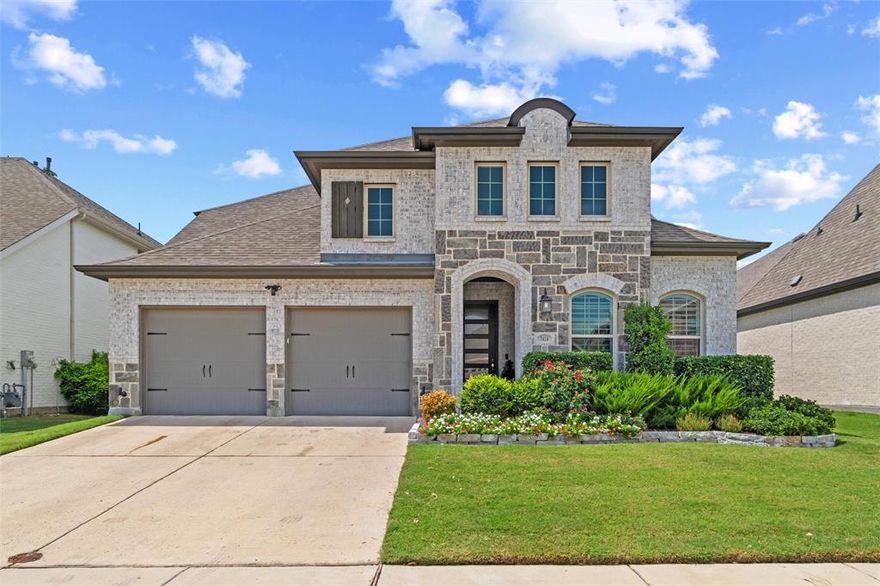 **Seller willing to assist with closing costs or rate buy downs!! Welcome to 7424 Winterbloom Way, an exceptional 2-story home in the desirable Tavolo Park community. Built in 2019 by renowned builder Highland Homes, this 4-bedroom, 3.5-bath residence offers 3,232 sq ft of thoughtfully designed living space. The heart of the home is the gourmet kitchen, complete with white cabinetry, a large island, granite counters, and stainless-steel appliances, all overlooking the spacious living area with soaring ceilings. Wood floors, plantation shutters, and ceiling fans in every room add both elegance and comfort. The private primary suite is a retreat, featuring dual sinks, a soaking tub, and a beautifully tiled shower. Upstairs, you’ll find a versatile loft along with additional bedrooms that provide ample space for family or guests. A dedicated office makes working from home a breeze, while the oversized 2-car extended garage—large enough to fit a full-size truck—offers incredible storage and convenience. The main level also includes an additional mudroom providing extra convenience for pet owners or flexible storage. Outdoor living is enhanced by Tavolo Park’s exceptional amenities, including a resort-style pool, scenic walking trails, and community green spaces. Combining modern luxury with everyday functionality, this home is the perfect opportunity to enjoy refined living in one of Fort Worth’s most vibrant neighborhoods.