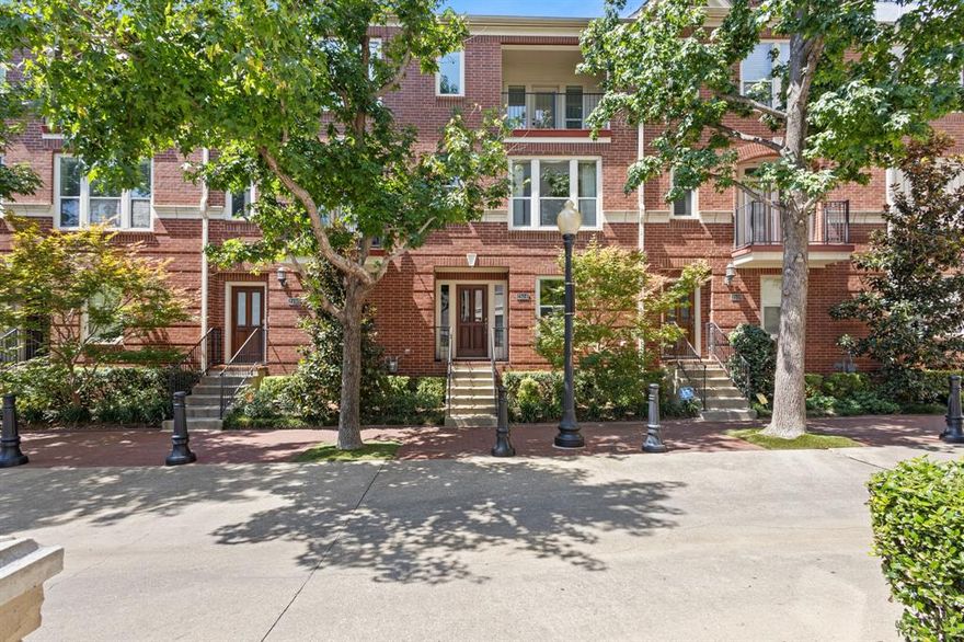 Located in the highly sought-after State Thomas Historic District of Uptown, this beautifully appointed townhome offers a rare combination of charm, convenience, and modern updates. Nestled on one of the quietest streets in the neighborhood, the home overlooks a lush garden courtyard filled with mature trees, flowers, and birds, creating a peaceful retreat in the middle of the city. 

The first floor features a private bedroom with en suite bath, ideal for guests or a roommate. The open second floor includes the main living area with hardwood floors, crown molding, abundant natural light, a half bath, and a kitchen with granite counters, stainless steel appliances, gas cooktop, and breakfast bar. The third floor is dedicated to the spacious primary suite with en suite bath, generous closet space, and an adjoining office with balcony overlooking the garden courtyard.

Recent updates include fiber internet, new water heater, dishwasher, disposal, paint, carpet, hardwood stairs, and more. Refrigerator, washer, and dryer convey. Attached two-car garage plus six free guest spaces and parking directly behind the garage. Low $150 month HOA covers exterior and landscaping.

All within walking distance to coffee shops, Whole Foods, Griggs Park, and just minutes to the Katy Trail.

Don't miss your chance to schedule your showing today!