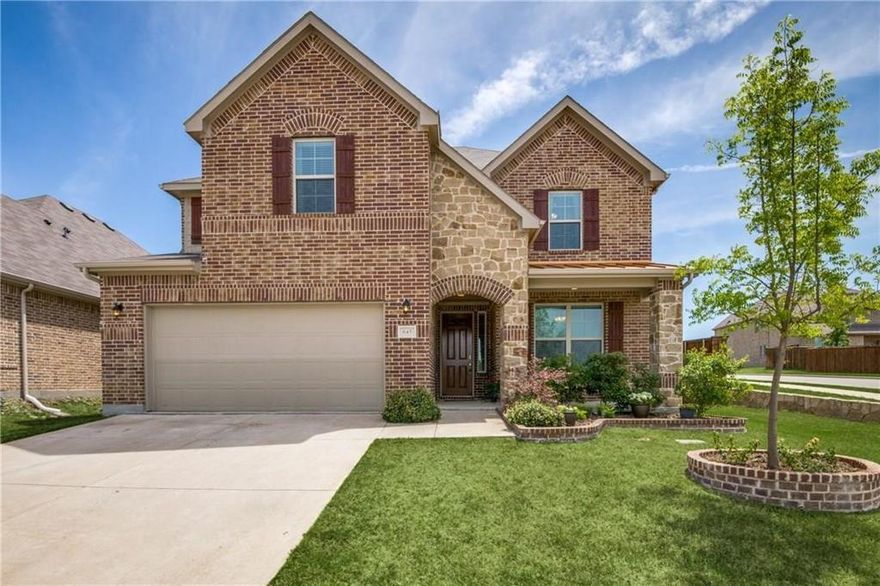 Located in the highly sought-after Frisco ISD, this immaculate home offers the perfect blend of style, functionality, and comfort. Recently upgraded with stunning Hickory engineered hardwood floors throughout the downstairs, this home showcases a refined aesthetic in the study, formal dining room, living room, master bedroom, and stairs. The spacious kitchen is a chef’s dream with beautiful granite countertops, top-of-the-line stainless steel appliances, and a convenient walk-in pantry. The charming breakfast nook features a custom-built banquette with storage benches, seamlessly opening to the living room. Here, you’ll find a striking stone fireplace and surround sound wiring, creating an inviting atmosphere for relaxation or entertaining. The luxurious master suite includes a generous walk-in closet, and a spa-like shower designed for ultimate comfort. Upstairs, enjoy a versatile loft that overlooks a large game room and an open media area, both plumbed for a wet bar, making it the perfect space for gatherings. Three spacious bedrooms and two full baths complete the upper level, along with abundant storage throughout the home. Situated on an oversized, private corner lot and comes with a kids playset, there’s plenty of space for a future pool, creating a backyard oasis. Fabulous neighborhood features amenity center with pool, park and more! Located a stones throw from the new PGA area, HEB, and major freeways! This pristine home is truly a must-see and a rare find in this desirable neighborhood with award winning FRISCO ISD!