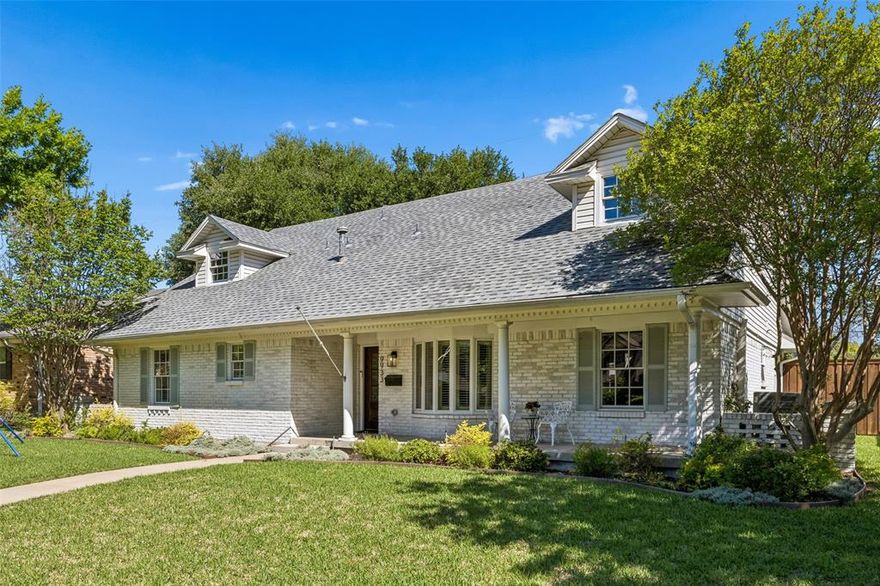 Charming and beautifully updated, this Lake Highlands traditional ranch welcomes you with an inviting front porch perfect for greeting neighbors and enjoying quiet mornings. Inside, you’ll find a warm and functional layout enhanced by recently updated flooring throughout much of the home, creating a fresh and cohesive feel. The updated kitchen is designed for entertaining and features quartz countertops, stainless steel appliances, a glass tile backsplash, gas cooktop, and an open flow to the second living area. The spacious first-floor primary suite offers a relaxing retreat with an ensuite bath complete with dual sinks, a large shower, and two closets. Upstairs you'll find three generously sized secondary bedrooms along with a versatile office or playroom and an updated bathroom featuring dual sinks and abundant storage. Step outside to enjoy the large, pool-sized backyard with plenty of grassy space for play, entertaining, or future outdoor living. The driveway provides the perfect extra space for basketball or more off street parking for recreational vehicles. Outdoor enthusiasts will love the direct access to the Lake Highlands Trail- perfect for running, walking, or biking. Improvements within the last several years include a BOB wood fence, exterior and interior paint, roof, gutters, HVAC system, Pella windows, and more. Ideally located near major highways, shopping, dining, and just minutes from White Rock Lake. Zoned to highly regarded Richardson Independent School District schools.