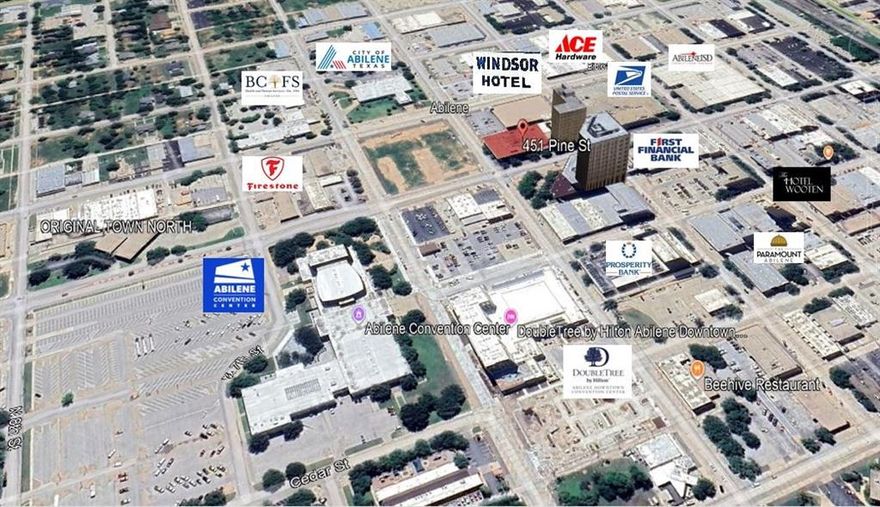 Broker-Owner offering a prime redevelopment opportunity on this vacant 97,151 square foot mixed use high-rise. This building sits in the heart of the city center and on the premier corner in the highly sought-after cultural district of downtown Abilene. This property is in an Opportunity Zone, Tax Increment Reinvestment Zone – TIRZ, and is C-Pace eligible. May also meet requirements for a Historical Designation. Asbestos survey and current floor plan in hand.   The structure boasts five floors of possibilities with retail and office units on the ground floor along with a parking garage that is approximately 10,000 sqft. The building has traditionally been office and multi-functional space on floors 2 through 5. The adjacent building is the historic Windsor Hotel which has recently been renovated and offers 80 apartments with amenities, retail, bar, coffee shop, and more. Other neighbors include the U.S. Post Office-Federal Building, First Financial Bank Headquarters, City Hall, Health Department, ACE Hardware, Dollar Tree, Abilene Convention Center, Double Tree by Hilton Hotel, multiple restaurants, bars, and shopping opportunities all within walking distance. There is limitless opportunity with this property with a rich history surrounding its formation. We are looking for someone with vision who can usher in a new chapter for this diamond in the rough.