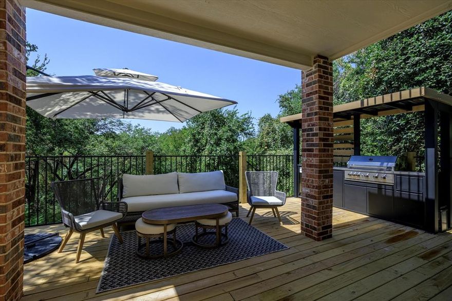 Imagine coming home to a serene yard that backs to a private creek, with a huge deck that will fit a jacuzzi. Your new home has two gas fireplaces, a game room, 4 bedrooms or flex space, and oversized closets. There is a new inlay entry, white oak floors throughout, quartz countertops, and new appliances, including 1 new AC compressor and 1 new water heater. The huge Master bedroom has gorgeous private views and a coffee and snack station in the bedroom! Room for a pool, and much more! The deer walk up and down the creek throughout Eagle Mountain Lake. Better hurry!