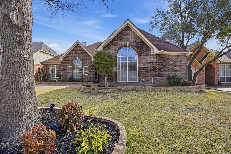 Beautifully updated home in a prime location perfectly situated between Dallas and Fort Worth with quick access to major highways which is ideal for commuters! This well-maintained property has been thoughtfully remodeled and offers modern upgrades throughout.
The home features fresh interior paint, updated HVAC and ductwork, and a new hot water heater and new garage door opener for added peace of mind. The kitchen boasts high-end stainless steel appliances and opens to a spacious family room anchored by a cozy gas fireplace that is perfect for gathering and entertaining. Two versatile front rooms provide flexible space for a home office, formal dining, or additional living area. Bedrooms are generously sized, and the bathrooms have been stylishly updated with marble and travertine finishes. The elegant entryway showcases marble flooring for a grand first impression.
Step outside to a beautifully maintained backyard complete with an 8-foot privacy fence, steel gazebo, firepit with decorative stonework, and a Tuff Shed for extra storage. The yard includes mature landscaping and a sprinkler system. Additional attic storage provides even more convenience.
This move-in-ready home has been meticulously cared for and is truly a must-see!