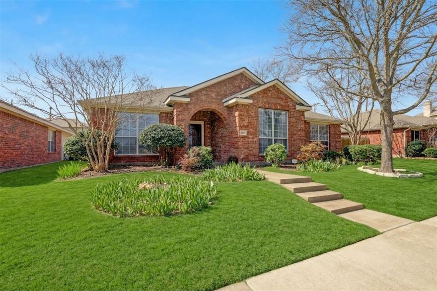 Adorable single-story home located in the highly desirable Eldorado Heights, just across from a top-rated McKinney ISD elementary school! What a fantastic opportunity to call this gem home in an established neighborhood right in the heart of McKinney. This home features a nice open floor plan with a formal dining room at the front of the house that can be used as a 2nd living area or den! The spacious kitchen features an under-sink water filtration system, island and a large walk-in pantry that provides plenty of storage space. The bright living area is complemented by large windows that fill the space with natural light and a cozy corner fireplace. The spacious primary bedroom features an ensuite bathroom with a separate shower and tub, double sinks, and a large walk-in closet. Two additional bedrooms share a nicely sized secondary bathroom. This home also offers lots of storage options throughout. Step outside and enjoy the large backyard and side yard, perfect for gardening, playing with kids or pets, and entertaining friends and family. The added storage shed is another great bonus this home provides. A large park and walking trail are located right across from the home, making it easy to enjoy the outdoors!  Walking distance to two community pools!  Conveniently located in the center of McKinney, you’ll be close to grocery stores, restaurants, entertainment, shopping and quick access to I-75!