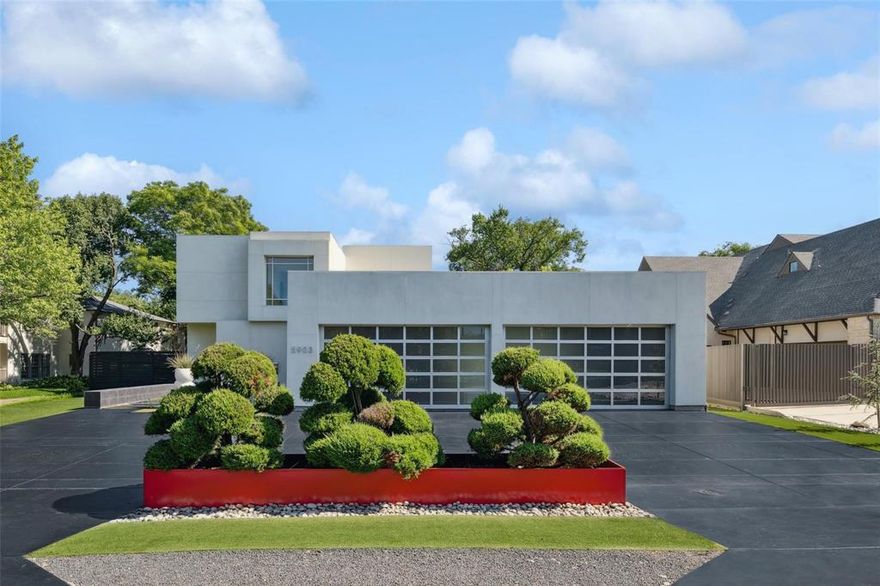 Introducing The Cantoni-Axis House, the ultimate in timeless contemporary and modern design, located on a private nearly half-acre lot in the heart of Preston Hollow. Designed by architect Jason Kongabel of Mohment Architecture, featured in Architectural Digest, and completed in 2009, this home offers state-of-the-art features throughout and is the perfect blend of sleek sophistication and everyday livability. The open floor plan is ideal for entertaining, with floor-to-ceiling glass doors that open the kitchen and family room seamlessly to the outdoors. The kitchen is a chef’s dream with a 22-foot island, Miele appliances,  warming drawer, wine fridges, two dishwashers, Sub-Zero refrigerator and freezer drawers, and Gaggenau refrigerator, a massive walk-in pantry— all open to the family room. The interior is a clean white canvas, perfect for displaying art, with three living areas, five spacious bedrooms, each with an en-suite bath, two additional powder baths, and smart, functional design throughout. The backyard is a showstopper, featuring a gorgeous pool and spa, completely maintenance-free artificial turf, a fully equipped outdoor kitchen with grill, two fridges, ice maker, sink, TV, surround sound, and plenty of space for entertaining. There’s also a firepit, a stucco wall for projecting outdoor movies, a second-story balcony overlooking the yard, and even a play fort. The primary suite offers a private retreat with surround sound, a see-through fireplace leading into the bathroom, a custom walk-in closet, and private outdoor space. The spa-like bathroom features a steam shower, jetted tub, and dual toilets. Additional features include a five-car garage with oversized doors, sink, and storage, an air-conditioned storage area, a central vacuum system, and laundry rooms on both levels. This home is a rare opportunity to own a true modern masterpiece in one of Dallas’ most desirable neighborhoods.