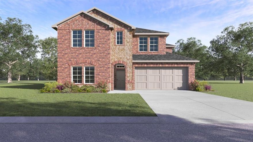 new construction in aubrey texas this D.R.Horton home with 4 bedrooms 3 baths media and game rooms with separate dining this home offers gas stove tankless water heater hard flooring through out main home area 36 inch cabinets  covered back patio Close to park, pools and school.