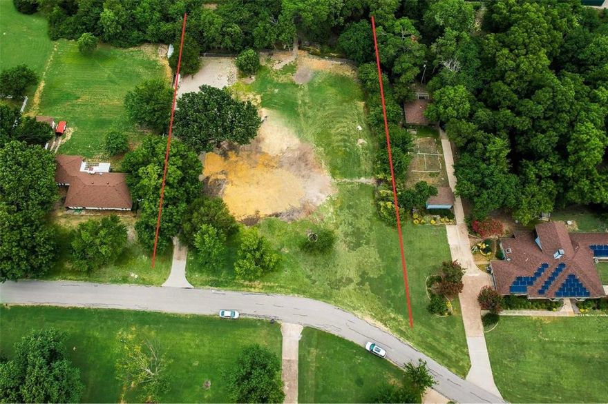 Prime 1.7 acres in Frisco ISD. Tons of tall trees surround this country oasis in the middle of the city. Private access to the creek that flows behind the property. This is a privately maintained road with only 26 homes in this quiet neighborhood just off Custer Road. 24 x 30 foot shop is separately metered, blown insulation, has a built up loft for extra storage, 2 roll-up doors and built out office area makes for a woodworkers dream. Tons of extra parking with a crushed rock lot behind the shop. This one and only lot is truly a rare find inside the city with tons of privacy and space to grow. The lot is ready for a new owner to make this their dream home location.