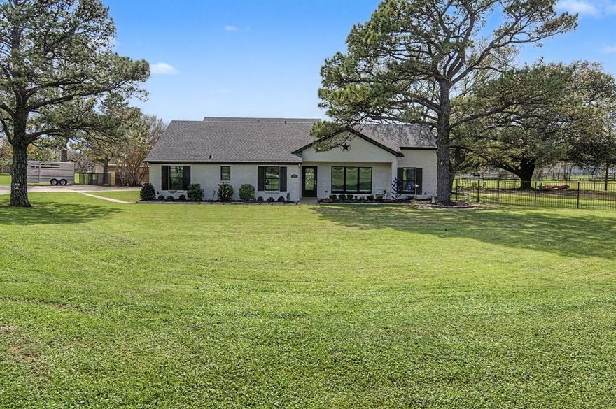 Nestled in the heart of Southlake, this rare 4.5-acre property offers the perfect blend of city convenience and peaceful country living. The beautifully renovated 2,305 sq. ft. home features 3 spacious bedrooms and 4 full bathrooms, designed with modern finishes and comfortable living in mind.

Step outside to experience a true Texas lifestyle—complete with a sparkling pool, scenic pond, and open pasture ideal for horses or livestock. Equestrian enthusiasts will appreciate the well-appointed 4-stall barn, providing both functionality and charm. Mature trees surround the property, offering privacy, shade, and a picturesque setting year-round.

Whether you're seeking a private retreat, hobby farm, or luxury acreage estate, this property delivers unmatched versatility in a prime location just minutes from shopping, dining, and Open Enrollment into Carroll ISD top-rated schools.

All information deemed accurate, to be verified by Buyer and Buyer's Agent including all schools and measurements.