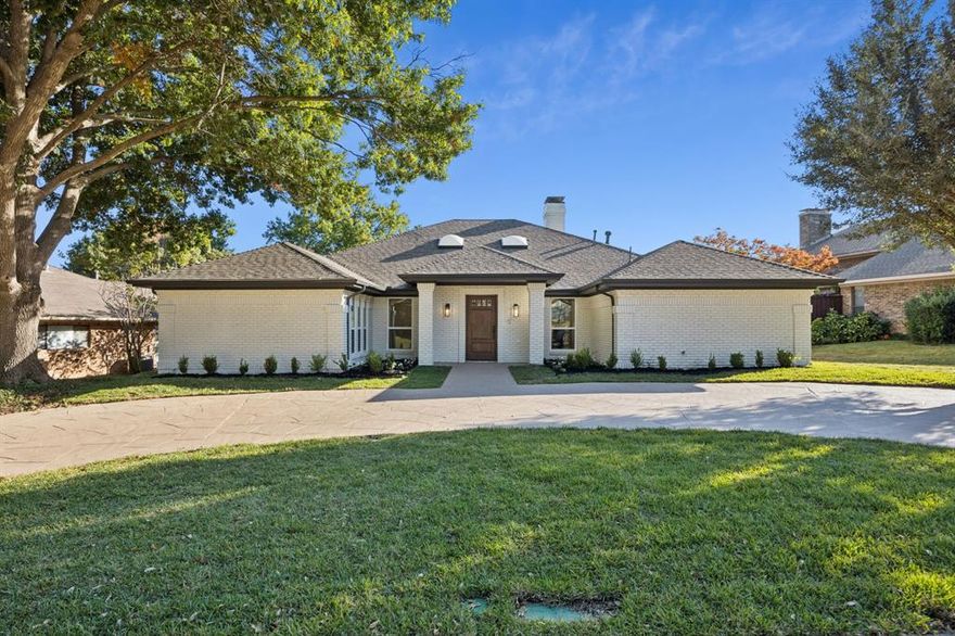 Nestled in one of Far North Dallas’s most desirable neighborhoods, this beautifully remodeled home offers both comfort and style. Zoned for RISD schools, including the well-regarded Bowie Elementary, the property was completely transformed inside and out in 2025 with thoughtful updates designed for modern living. The spacious layout includes four bedrooms and a dedicated office, making it ideal for both family life and working from home. Two distinct living areas provide flexibility—whether you’re hosting a lively gathering or enjoying a quiet evening in. The kitchen is a chef’s dream, featuring sleek stainless steel appliances, a dual temperature wine fridge, a roomy walk-in pantry, and an island that seats four. The main living and dining rooms form the heart of the home, perfect for everything from intimate family dinners to entertaining guests. Nearby, a private office offers a quiet retreat, while a second living room can be closed off for added privacy. The primary suite is a true sanctuary, with direct access to the backyard and a luxurious ensuite bathroom that boasts dual walk-in closets, separate vanities, and a spacious walk-in shower. Guests will feel right at home, with two bedrooms connected by a stylish Jack and Jill bathroom, and a third guest room with its own updated bath that also serves visitors. Step outside through custom sliding doors to discover a backyard oasis, complete with a sparkling pool, fresh landscaping, and plenty of grassy space shaded by mature trees. The Highlands North community itself is a gem, featuring twin lakes at its center and easy access to restaurants, fitness centers, shopping, and more. This is more than just a house—it’s a chance to enjoy a dream lifestyle in a welcoming neighborhood.