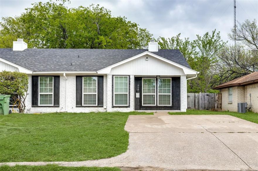 DREAM LOCATION! Minutes from AT&T Stadium and Globe Life Field! Wonderfully remodeled 2 bed, 2 bath half duplex with hardwood floors, granite in kitchen and baths, open concept living room with breakfast area. Kitchen features stainless steel appliances with Fridge and Washer & Dryer included. Spacious and private back yard perfect for summer BBQs. Available for immediate move in. The house is also offered fully furnished for $1800 per month (note, furniture differs from pictures).