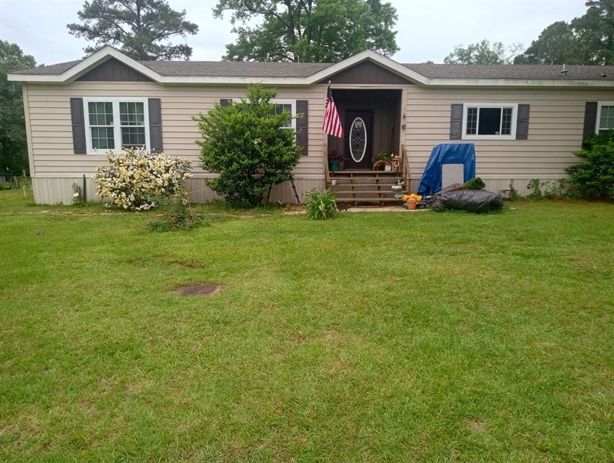 Dont miss out on this amazing 4 bedroom 2 bath home thats sits on 1.88 acres. Open floor plan. Remote primary  bedroom with ensuite bathroom that has  garden tub and walk in shower, dual sinks and walk in closet. Living room with built-ins and fireplace. The property has a 20x30 shoop with electricity and water. Front and back porches on home. Call today for your showing.