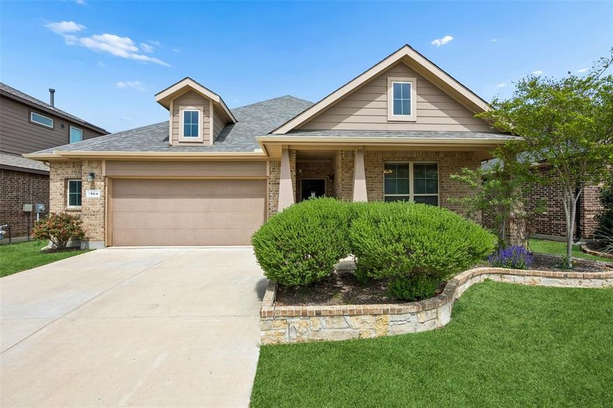 Experience a lifestyle where your HOA dues translate into meaningful daily value, granting you effortless access to a vibrant community hub featuring an onsite coffee shop, working agricultural garden, lakeside BBQing, premier sport courts & fields, manicured parks & pavilions that make every dollar feel well-spent. In this home, modern comfort meets farmhouse-inspired living in the award-winning Harvest community. Welcome to 1904 Cardinal Way, a beautifully maintained 3-bedroom, 2-bath residence offering approximately 2,209 square feet of thoughtfully designed living space in sought-after Harvest Meadows. Built in 2018 by D.R. Horton, this home features an open-concept layout ideal for both everyday living and entertaining. At the heart of the home, the spacious kitchen is equipped with gas cooking, premium appliances, and ample cabinetry, all flowing seamlessly into a light-filled living area highlighted by a cozy gas-log fireplace. Large windows invite natural light, creating a warm and inviting atmosphere throughout. The private primary suite offers a comfortable retreat with generous proportions (approximately 16' x 14'), while two additional bedrooms provide flexible options for guests, a home office, or creative space. Thoughtful design and efficient use of space make this home both functional and welcoming. Enjoy everything the Harvest lifestyle has to offer. Residents have access to unique community amenities including a farmhouse-style coffee shop, community greenhouse, multiple resort-style pools, and scenic hike-and-bike trails. Conveniently located within Northwest ISD, this home combines modern living with a vibrant community setting. Experience a blend of comfort, convenience, and connection—this home is ready to support your next chapter. 3D Tour Online!