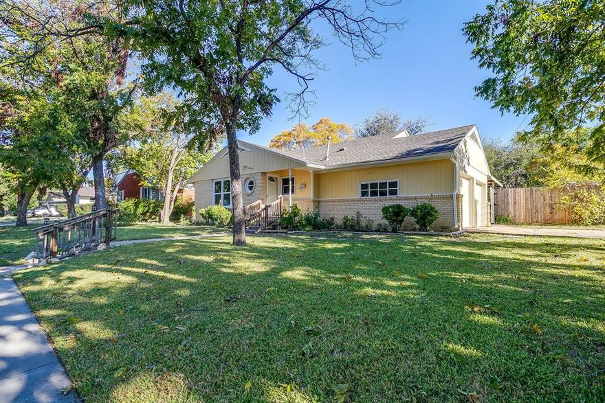 Welcome to this beautifully updated 3-bedroom, 2-bath home situated on a spacious corner lot in Fort Worth! You’ll love the generous backyard featuring a covered patio area—perfect for relaxing or entertaining—and a handy storage building for extra space.  Side entry garage with separate 2 car garage doors.  Extra parking spaces on the side. 

Recent upgrades include renovated bathrooms with beautiful tiled showers!  Kitchen features: quartz countertops, gas stove and cabinets, fresh paint, newer flooring, updated windows, and replacement of some cast iron plumbing with PVC. The dining area offers flexible use and could easily serve as a second living space. 

Upstairs, you’ll find a versatile bonus room with a sitting ledge and endless possibilities—ideal for a game room, home office, or playroom.

This move-in-ready home is conveniently located near Loop 820, TCU, Hulen Mall, and plenty of shopping and dining options.