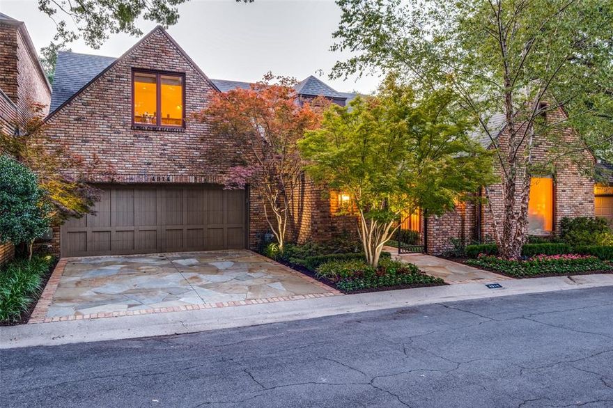 This peaceful, sophisticated oasis offers nearly 4,800 sq.ft. of mostly single-level, lock-and-go living in one of Dallas’ most coveted neighborhoods. Inside you'll discover 5 flexible living areas, 2 dining areas & generously sized bedroom suites. Quality upgrades and highlights include solid oak hardwood flooring, two fireplaces, integrated speakers, art lighting, elegant moldings, and a dramatic double height ceiling with wood beams and amazing natural light. The stunning kitchen offers an oversized granite island, stainless Sub-Zero & Thermador appliances, 3 ovens, skylight & a large pantry. The lovely downstairs primary suite features luxurious dual marble baths with generous walk-in closets. Outside you’ll find a gated entry and a charming rear patio with a built-in grill, fountain, two living or dining areas, and a backdrop of lush greenery. Briarwood Place is tucked away yet conveniently located near Inwood Village, Preston Center, and some of Dallas’ best shopping and dining.