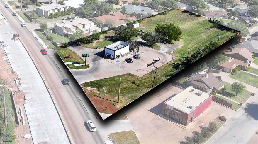 1.85 Acres zoned Neighborhood Retail on Buffalo Gap Road with 20,000 VPD. The property has a 795 SF structure that is currently operating as a coffee shop, but is being sold for land value. A rezone to General Retail would allow a wider variety of uses. 208' of frontage with an existing curb cut, 387' of depth on the lot. Businesses within 0.5 miles of the site include: Walgreens, Starbucks, DK Convenience Store, Golden Chick, First Financial Bank, Hendrick Emergency Care Center. Businesses with 1 miles of the site include: McDonalds, Mall of Abilene, Market Street, Buffalo Wild Wings, Hilton Garden Inn, among others.